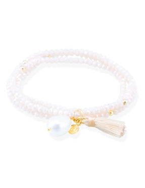 PULSERA ZEN NUDE PLATA CON PERLA