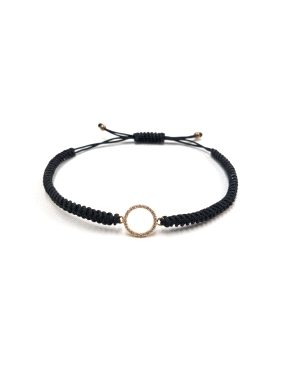 PULSERA TWIST MACRAME ORO ROSA 18K CON DIAMANTES