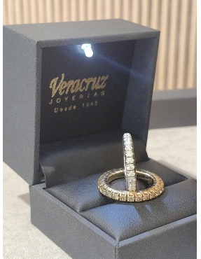 ALIANZA ETERNIDAD ORO BLANCO DE 18K COMPLETA CON... 2