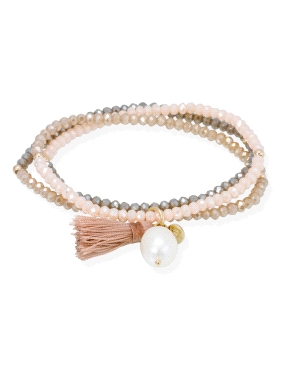 PULSERA ZEN ICE COFFEE  PLATA DORADA PERLA