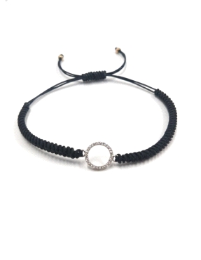 PULSERA TWIST MACRAME DE ORO BLANCO 18K CON DIAMANTES