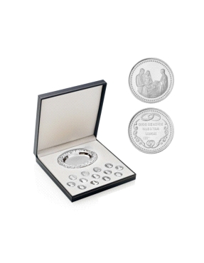 ARRAS BODA PLATA LEY BIBLICAS 20MM CON BANDEJA Y ESTUC