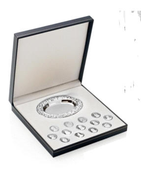 ARRAS BODA PLATA LEY  PAPAS-REYES 18MM  CON BANDEJA