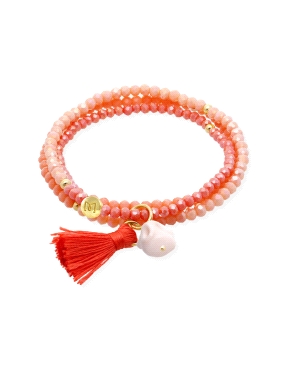 PULSERA ZEN SALMON PLATA CON CONEJO
