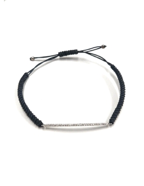 PULSERA TWIST MACRAME DE ORO BLANCO 18K CON DIAMANTES