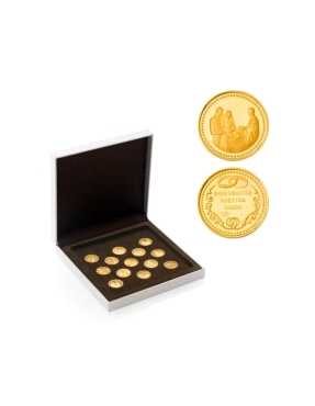 ARRAS BODA BIBLICAS PLATA LEY IP GOLD 20MM CON ESTUCHE